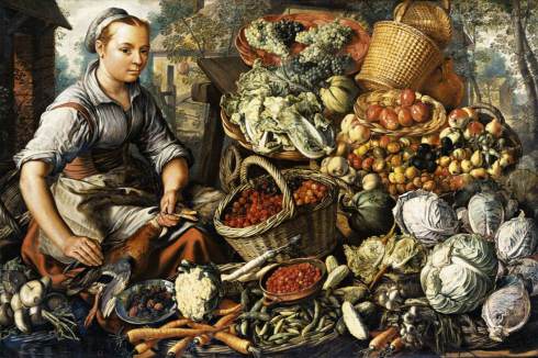 Joachim Beuckelaer's painting Market Woman with Fruit, Vegetables and Poultry